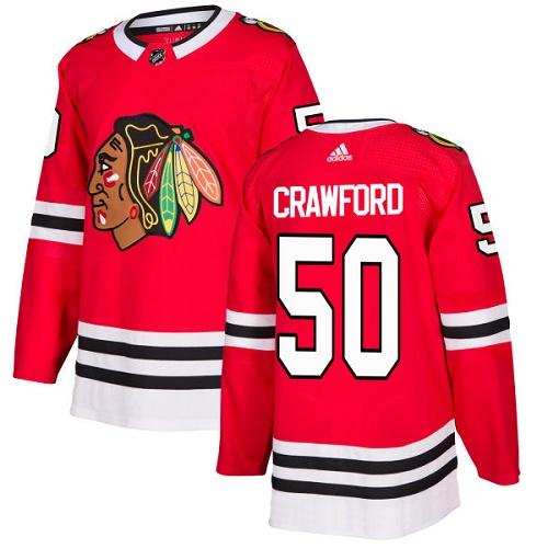 Adidas Chicago Blackhawks #50 Corey Crawford Red Home Authentic Stitched Youth NHL Jersey->youth nhl jersey->Youth Jersey